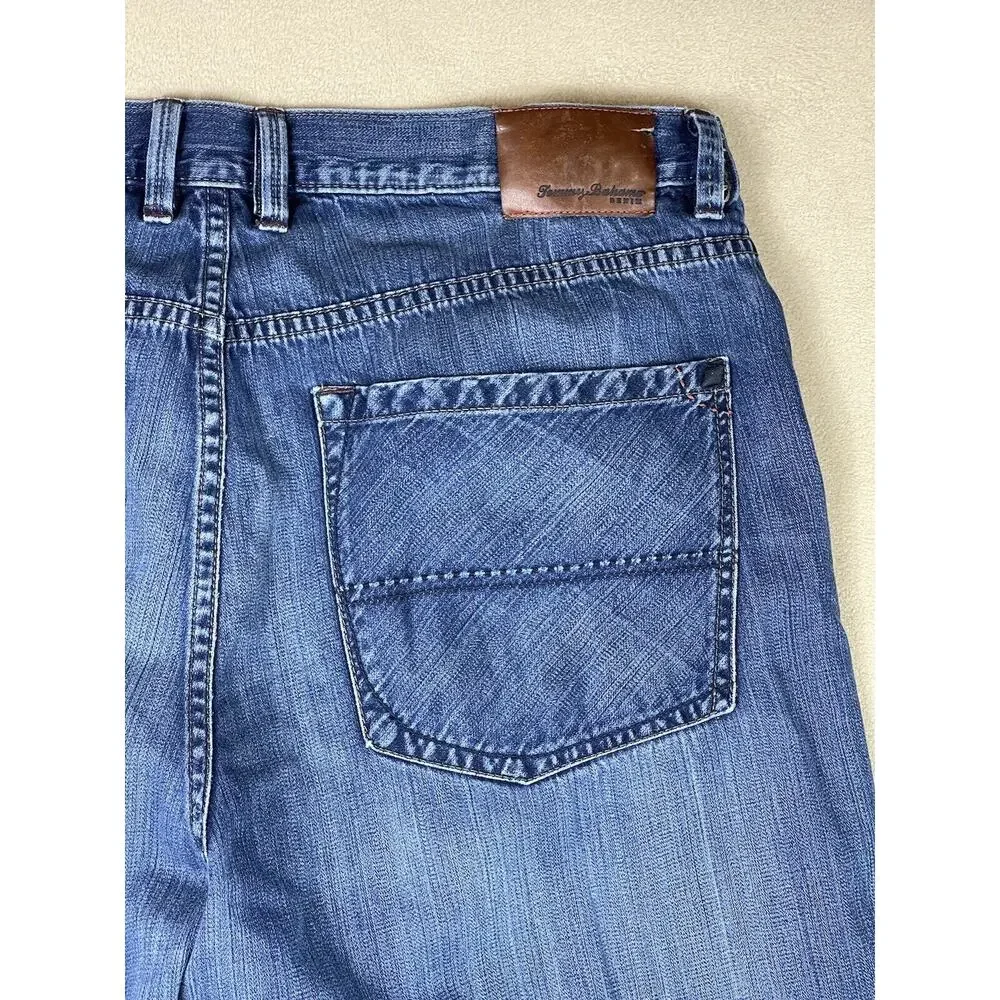 Tommy Bahama Jeans Adult 38x32 Blue Straight Leg‎ Casual Everyday Pockets Mens